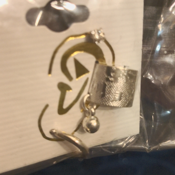 ❤️ Silver Cuff Earring with Stud & Hoop NEW